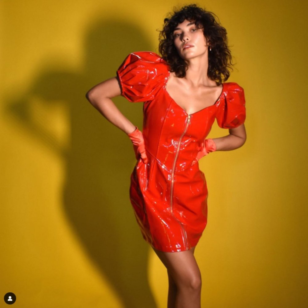 Fashion Brand Company Red Vinyl Dress NWOT